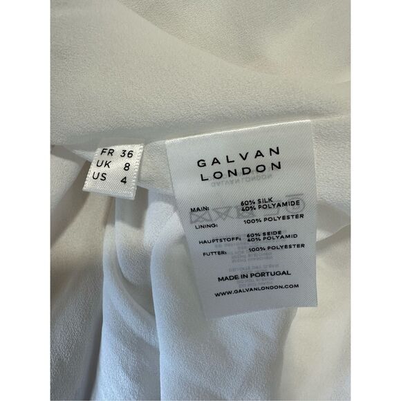 NWT Galvan London Silk Blend Jacquard Havana Maxi Wrap Dress White Size 4 $2,295 - Picture 13 of 13